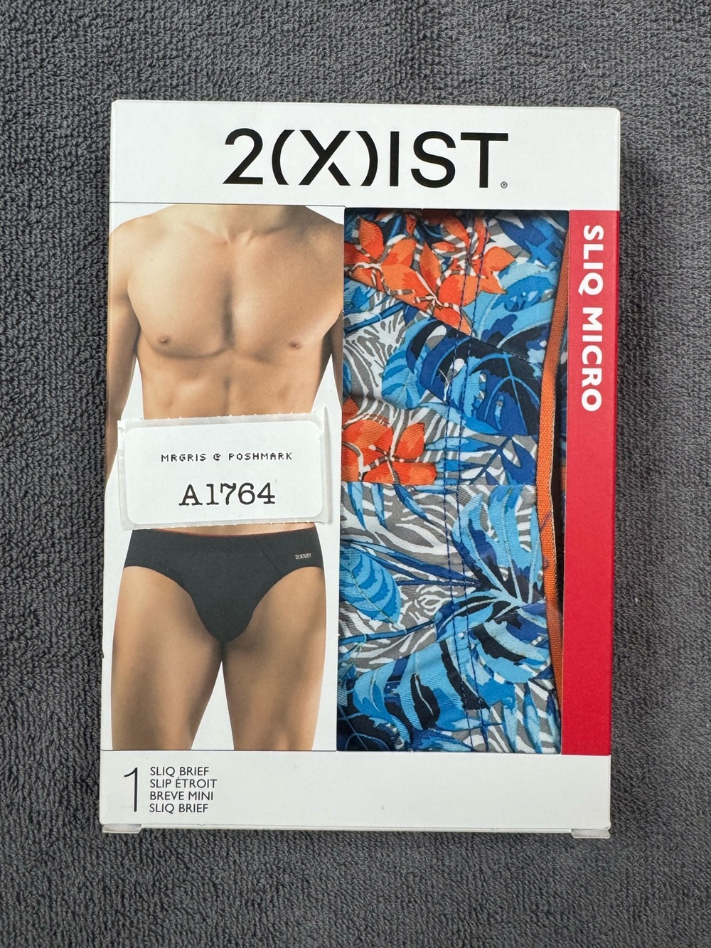 Men's 2xist Sliq Micro no show brief in jungle pattern